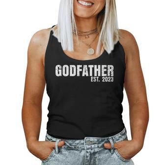 Godfather Est 2023 Fathers Day God Dad Announcement Reveal Women Tank Top | Mazezy