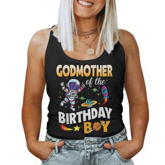 Godmother Of The Birthday Boy Space Astronaut Birthday Women Tank Top | Mazezy