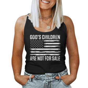 Gods Children Are Not For Sale Funny American Flag Quote Women Tank Top Weekend Graphic - Thegiftio UK