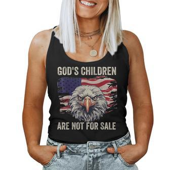 Gods Children Are Not For Sale Usa Flag Eagle Vintage Women Tank Top Weekend Graphic - Monsterry