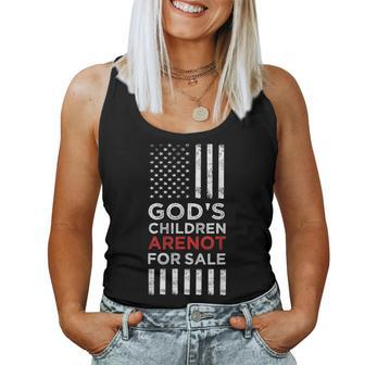 Gods Children Are Not For Sale American Flag Gods Children Women Tank Top | Mazezy