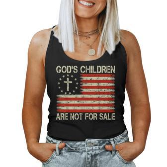Gods Children Are Not For Sale Jesus Christian Usa Flag Usa Women Tank Top | Mazezy