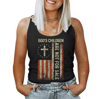 God's Children Are Not For Sale Usa Flag Idea Quote Women Tank Top - Seseable