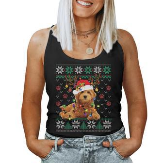 Goldendoodle Christmas Ugly Sweater Dog Lover Xmas Women Tank Top - Seseable