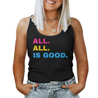 All Is Good Pansexual Subtle Pan Pride Discreet Lgbtq Women Tank Top | Mazezy
