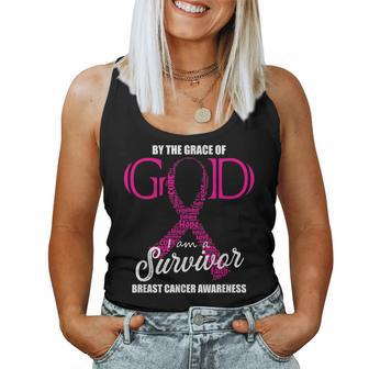 By The Grace Of God I Am A Breast Cancer Survivor Women Tank Top | Mazezy