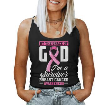 By The Grace God I'm A Survivor Breast Cancer Survivor Women Tank Top - Monsterry UK