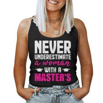 Graduation Her Never Underestimate Woman Master Degree Women Tank Top | Mazezy