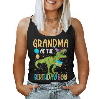 Grandma Of The Birthday Boy Family Matching Dinosaur Squad Women Tank Top - Thegiftio UK