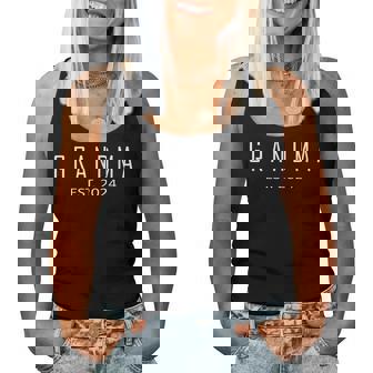 Grandma Est 2024 First Time Grandmother Promoted For Grandma Women Tank Top | Mazezy