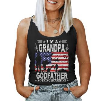 I Am A Grandpa A Godfather And A Veteran Fathers Day Women Tank Top | Mazezy