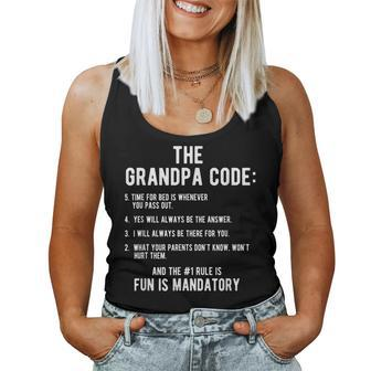 Grandpa From Granddaughter Grandson The Grandpa Code Women Tank Top | Mazezy