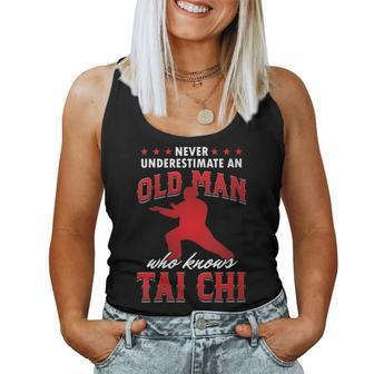 Grandpa Never Underestimate An Old Man Who Knows Tai Chi Women Tank Top - Seseable