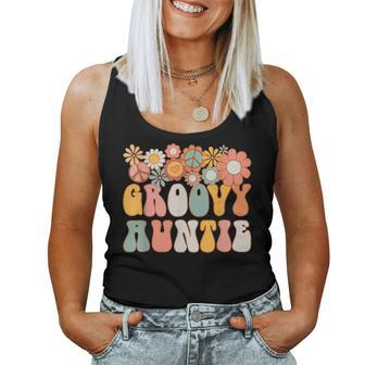 Groovy Auntie Retro 60S 70S Hippie Family Best Aunt Ever Women Tank Top - Monsterry