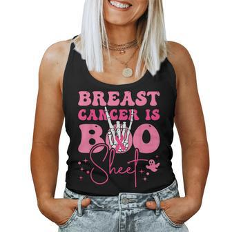 Groovy Breast Cancer Is Boo Sheet Halloween Breast Cancer Women Tank Top - Seseable