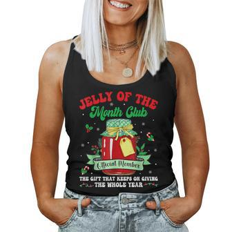 Groovy Christmas Jelly Of The Month Club Vacation Xmas Pjs Women Tank Top - Seseable