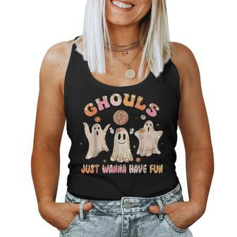 Groovy Ghouls Just Wanna Have Fun Halloween Spooky Season Women Tank Top - Monsterry UK