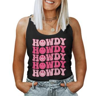 Groovy Howdy Western Girl Country Rodeo Pink Cowgirl Retro Women Tank Top | Mazezy