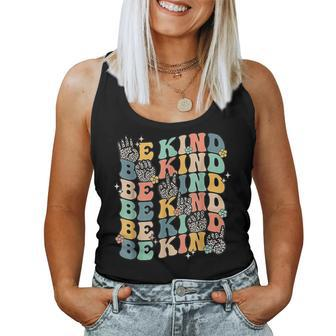 Groovy Be Kind Hand Sign Asl Communicate Sped Language Spell Women Tank Top | Mazezy