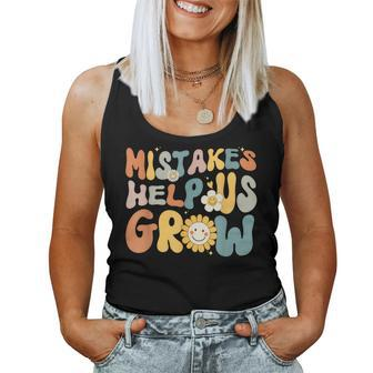 Groovy Mistakes Help Us Grow Daisy Back To School Teacher Women Tank Top - Monsterry DE