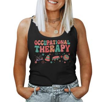 Groovy Occupational Therapy Month Ot Therapist Cute Women Tank Top - Seseable