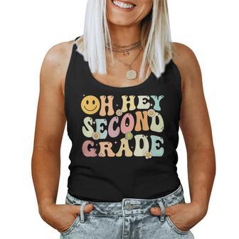 Groovy Oh Hey 2Nd Second Grade Back To School Teacher Women Tank Top Weekend Graphic - Monsterry