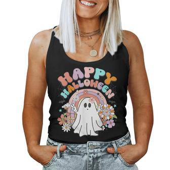 Groovy Rainbow Boo Happy Halloween Costumes Girls Women Tank Top - Thegiftio UK