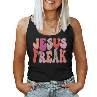 Groovy Retro Vintage Jesus Freak Love Christian Women Tank Top - Thegiftio UK