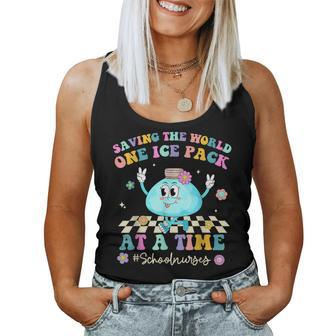 Groovy School Nurses Saving The World One Ice Pack At A Time Women Tank Top | Mazezy