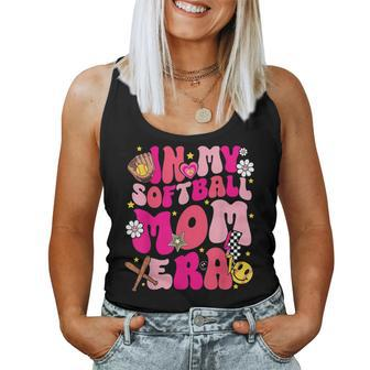 Groovy In My Softball Mom Era Mom Life Game Day Vibes Mama Women Tank Top | Mazezy