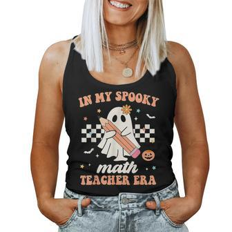 Groovy In My Spooky Math Teacher Era Ghost Halloween Women Tank Top - Monsterry AU