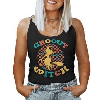 Groovy Witch Vintage Retro 70S Halloween Costume Women Girls Women Tank Top | Mazezy