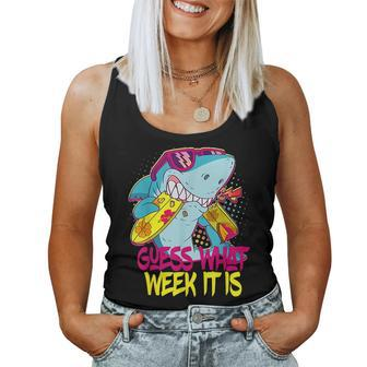 Guess What Week It Is Retro Shark Vintage Sarcastic Women Tank Top | Mazezy