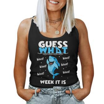 Guess What Week It Is Funny Shark Sarcastic Party Beach Women Tank Top Weekend Graphic - Monsterry CA