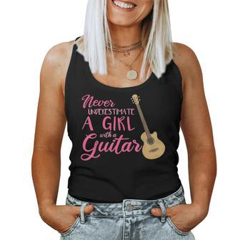 Guitar Girl Never Underestimate A Girl With A Guitar Women Tank Top - Thegiftio UK