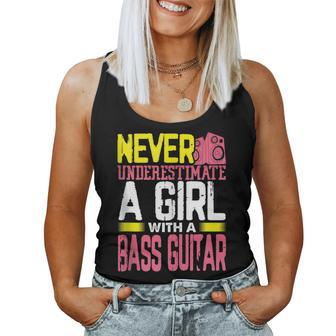 Guitarist Never Underestimate A Girl With A Bass Guitar Women Tank Top - Thegiftio UK