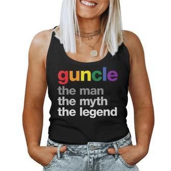 Guncle The Myth The Man The Legend Gay Rainbow Uncle Women Tank Top - Thegiftio UK