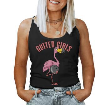 Gutter Girls Bowling Flamingo Team Ironic Matching Pink Joke Women Tank Top | Mazezy