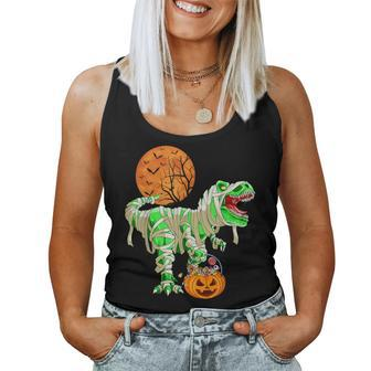 Halloween For Boys Dinosaur T-Rex Mummy Pumpkin Women Tank Top - Seseable