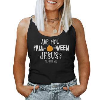 Halloween Are You Falloween Jesus Christian Faith Cross Halloween Women Tank Top