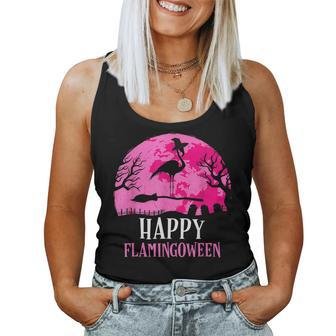 Halloween Flamingo Witch Happy Flamingoween Costume Women Tank Top - Monsterry AU