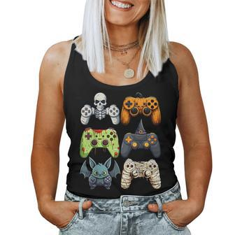 Halloween Gaming Controllers Skeleton Witch Zombie Mummy Women Tank Top - Monsterry UK