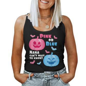 Halloween Gender Reveal Nana Cant Wait To Know Fall Theme Halloween Women Tank Top | Mazezy