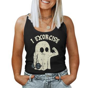 Halloween Gym Ghost I Exorcise Fun Workout Costume Women Tank Top - Seseable