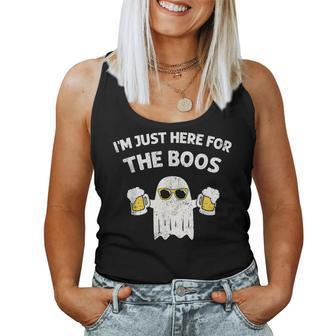 Halloween I'm Just Here For Boos Halloween Beer Lovers Women Tank Top - Seseable