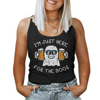 Halloween Just Here For Boos Ghost Costume Women Tank Top - Monsterry