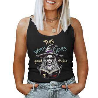 Halloween Library Witch Book Lover Librarian Reading Teacher Women Tank Top - Seseable