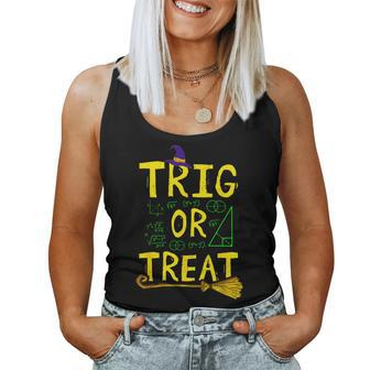 Halloween Math Teacher Trig Or Treat Student School College Women Tank Top | Mazezy