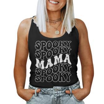 Halloween Mom Spooky Mama 70S Retro Fall Autumn October Women Tank Top | Mazezy