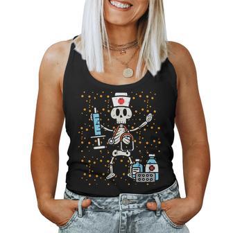 Halloween Orthopedic Nurse Skeleton Scrub Top Costume Women Tank Top - Monsterry DE